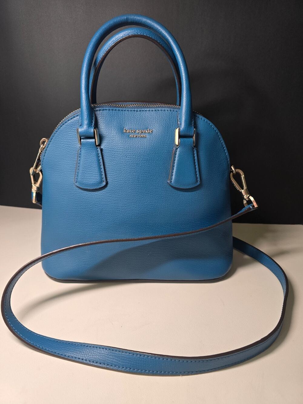 Kate Spade NY Blue Pebbled Satchel Women's Top Handle Bag